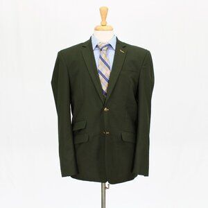 Bespoke 42R Green Solid 2-Button Sport Coat Blazer Jacket V637